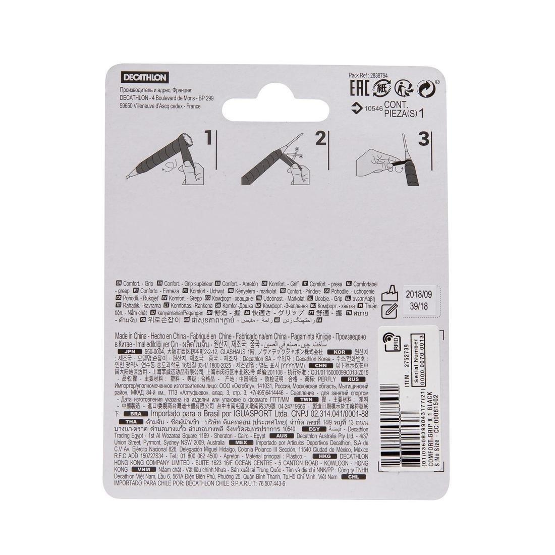 Comfort Badminton Grip Single-Pack-White, No Color, large image number 4