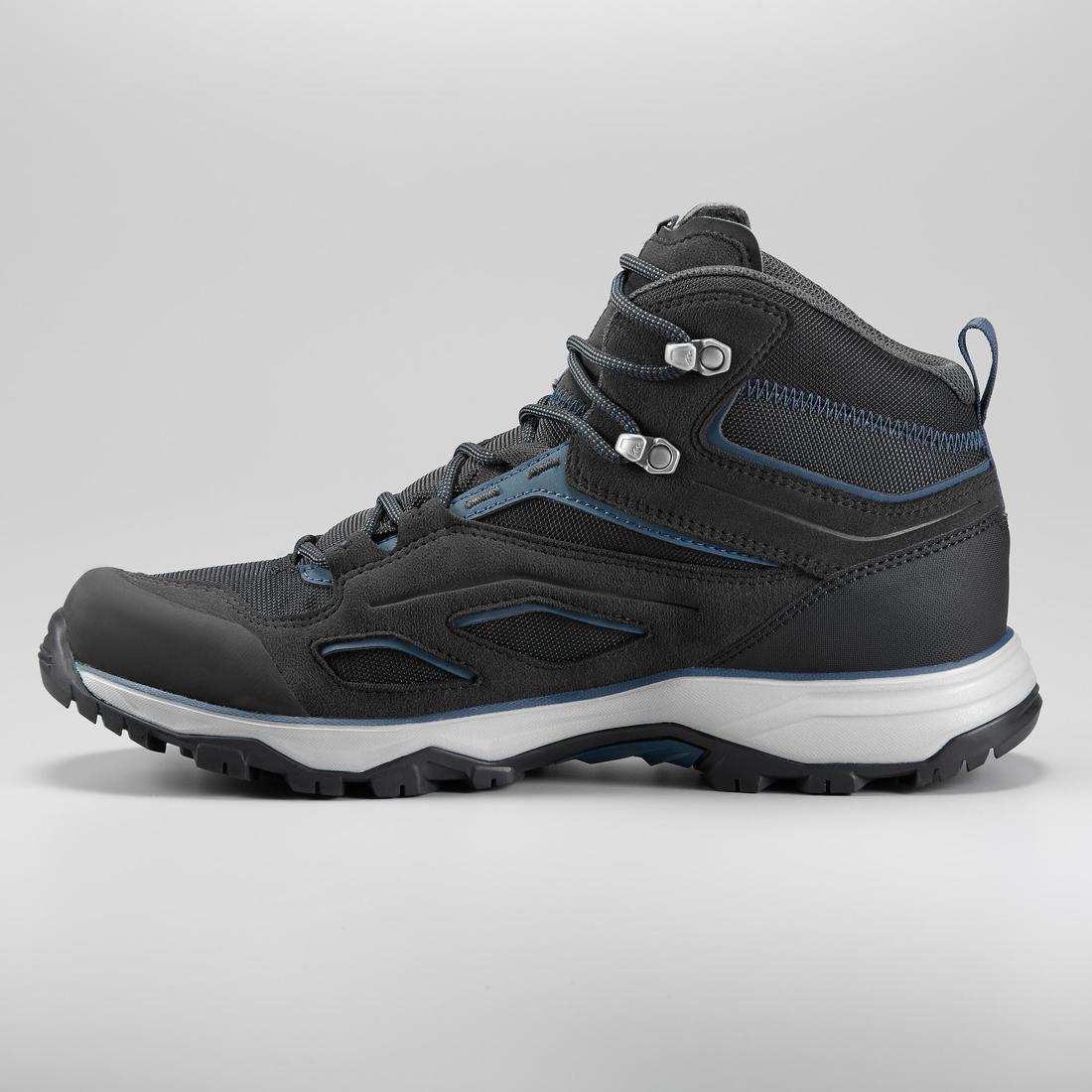 Mens WaterproofVega Walking ShoesMh100 Mid, Black, , large image number 1
