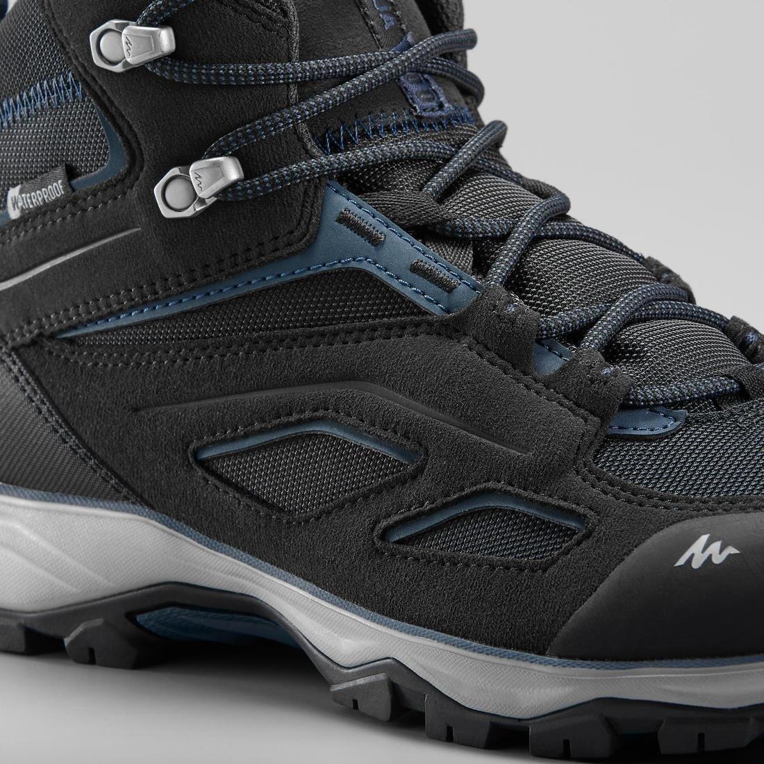 Mens WaterproofVega Walking ShoesMh100 Mid, Black, , large image number 5