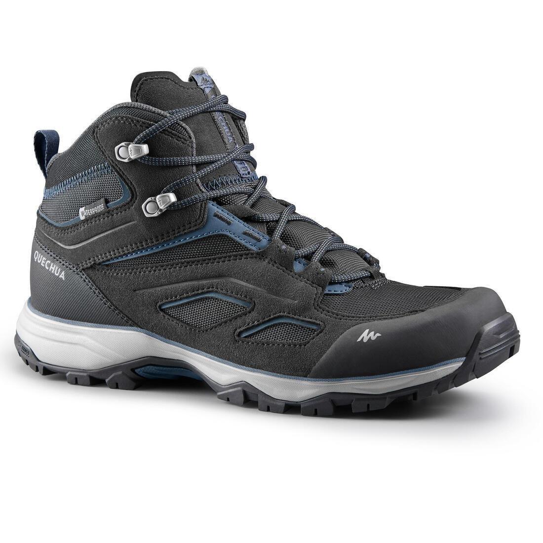Mens WaterproofVega Walking ShoesMh100 Mid, Black, , large image number 10
