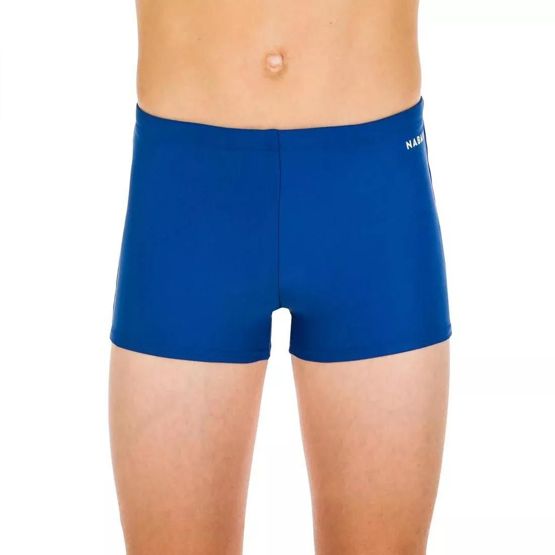 Boys' Swimming Boxer Basic 100, Deep Blue, No Color, medium