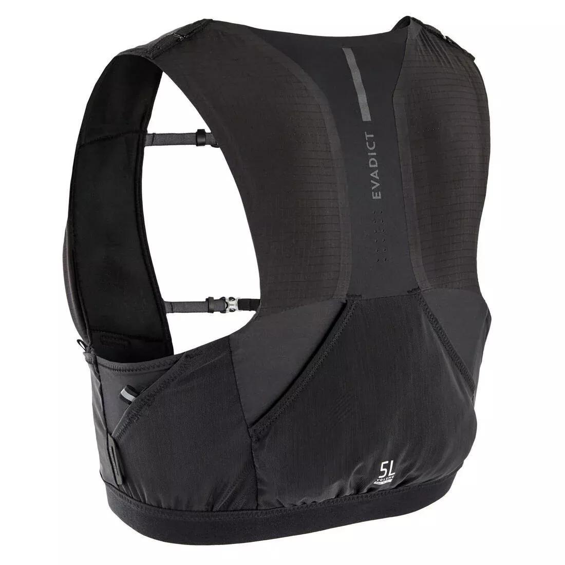 Unisex Trail Running Hydration Gilet Flask Holder, Black, , large image number 0