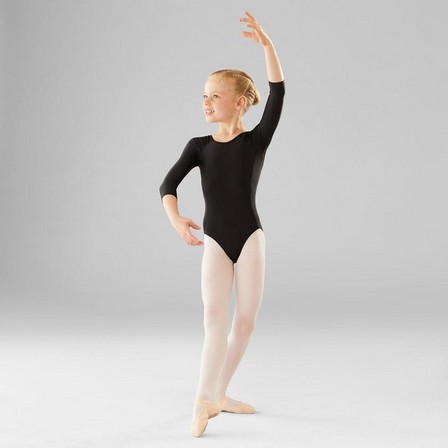 STAREVER - Girls Long-Sleeved Ballet Leotard, Black