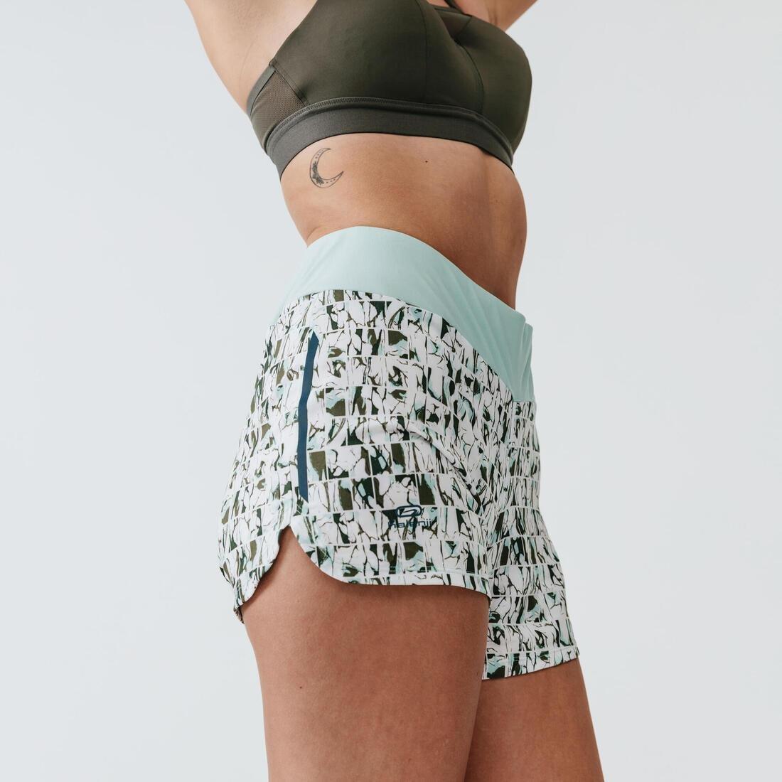 KALENJI - Run DryWomenRunning Shorts Print, Verdigris