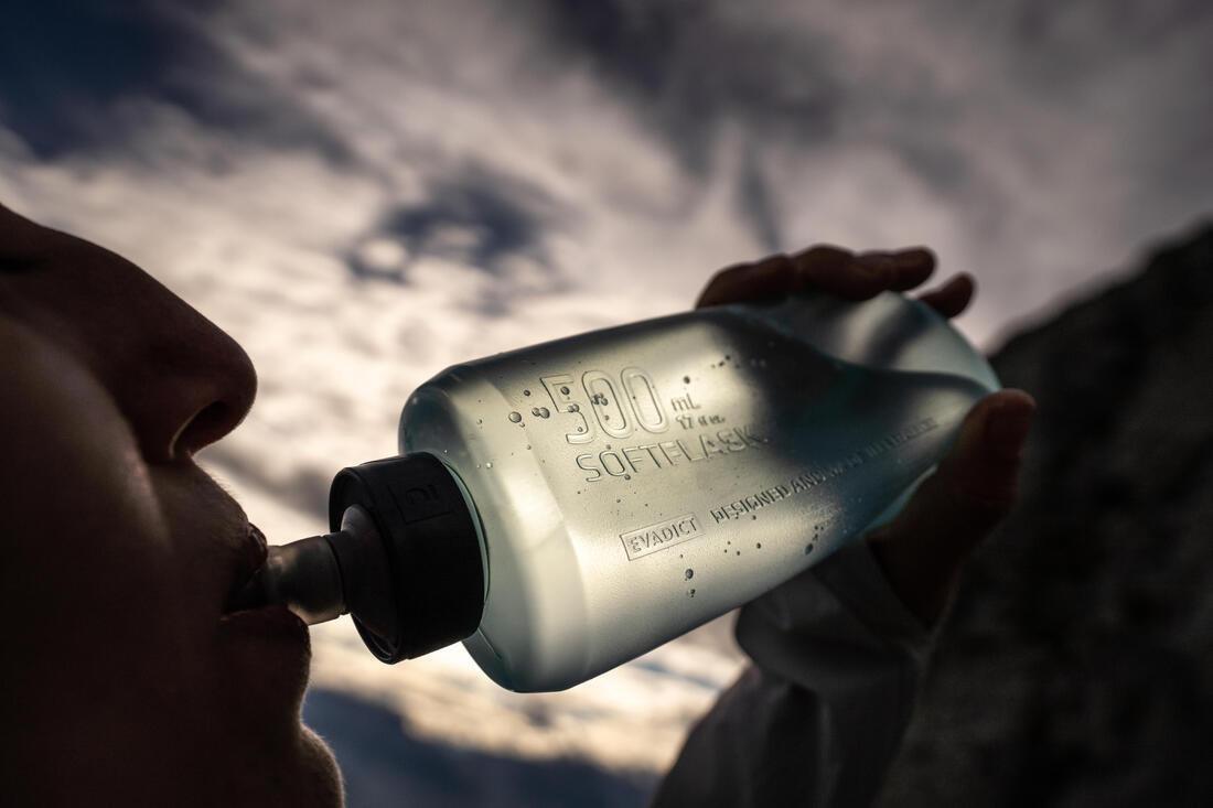 Trail Running Flexible Extruded Water Bottle - 500 Ml, Blue, No Color, large image number 7