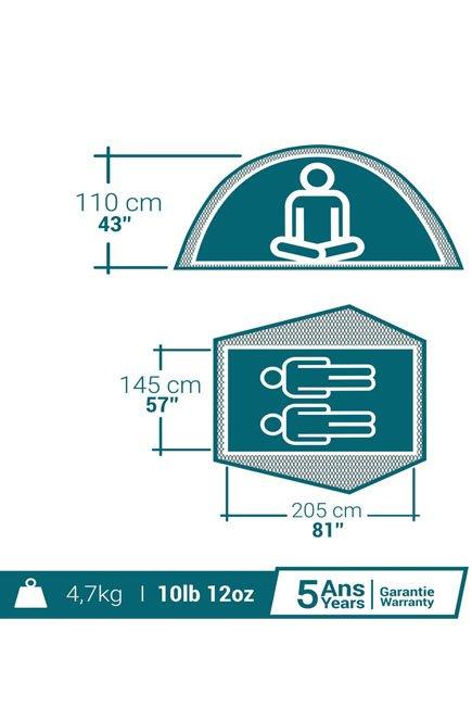 Camping Tent 2 Seconds Easy, Fresh and Black, 2 Person-White, No Color, large image number 7