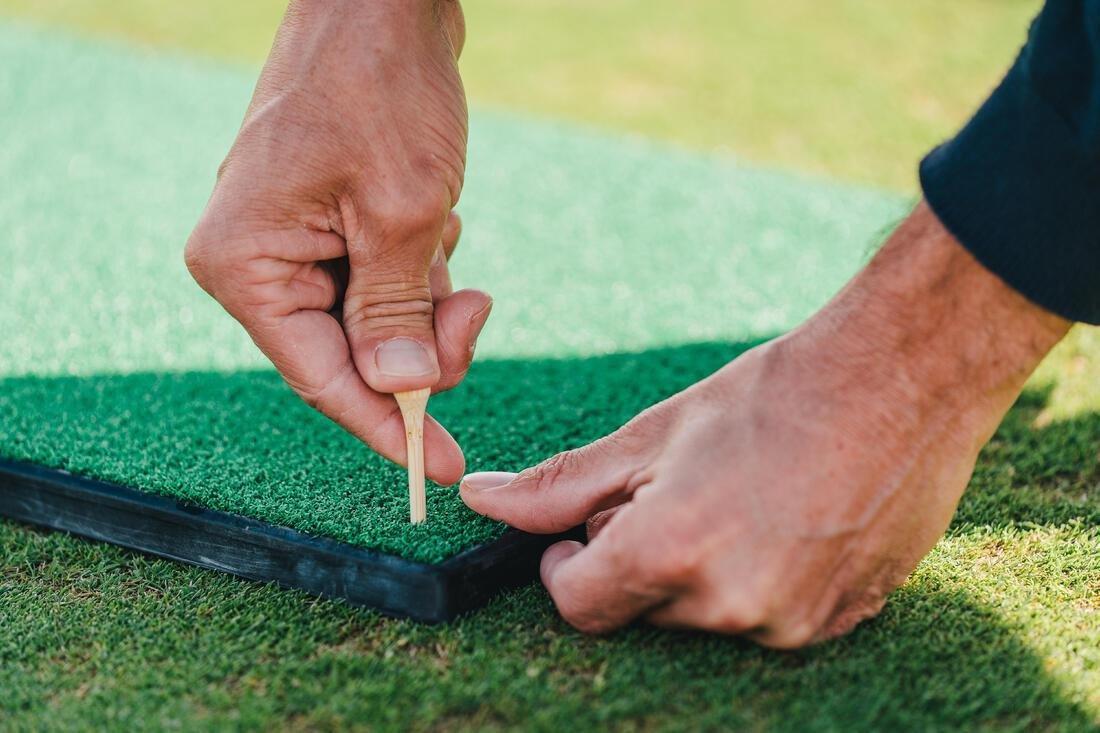 DEFAULT GOLF PRACTICE RANGE MAT 58cm x 38cm x 2cm, No Color, large image number 4