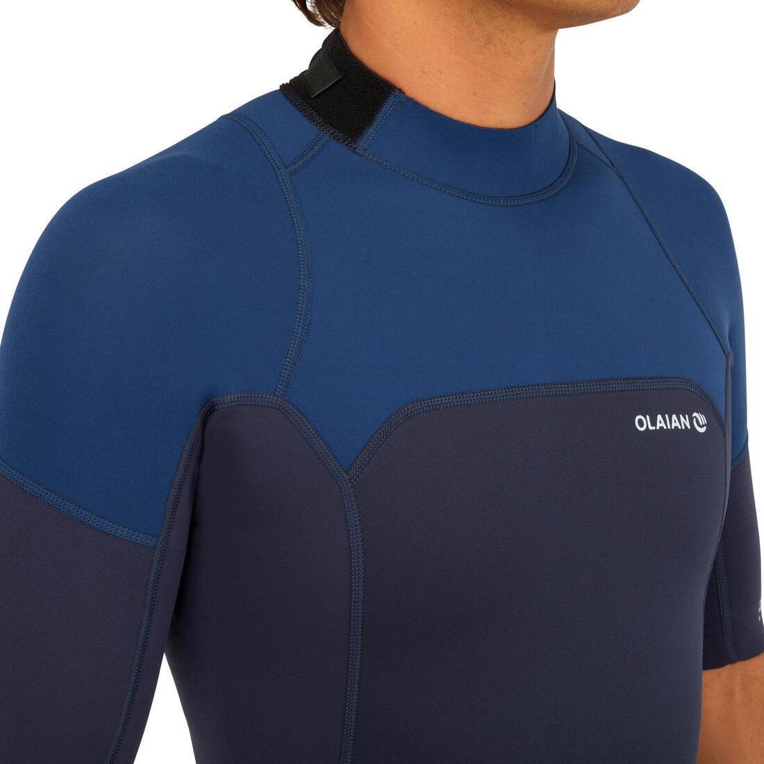 Men Stretch Neoprene Shorty Surfing Wetsuit - 500, Navy, , large image number 4