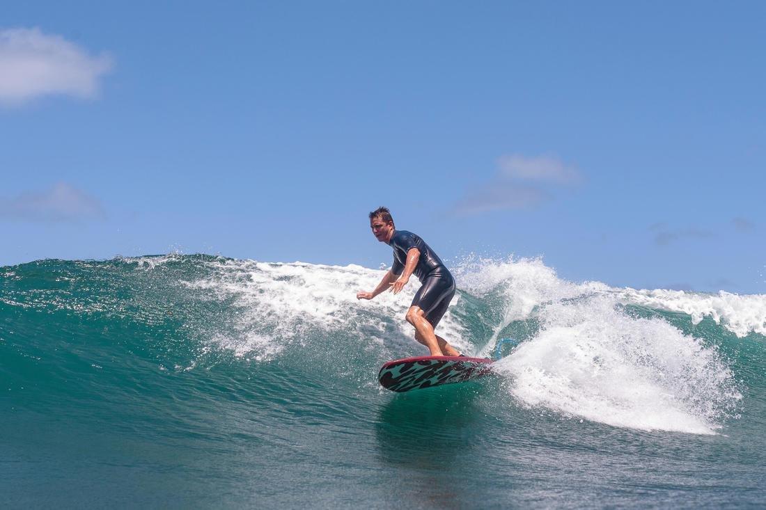 Men Stretch Neoprene Shorty Surfing Wetsuit - 500, Navy, , large image number 6