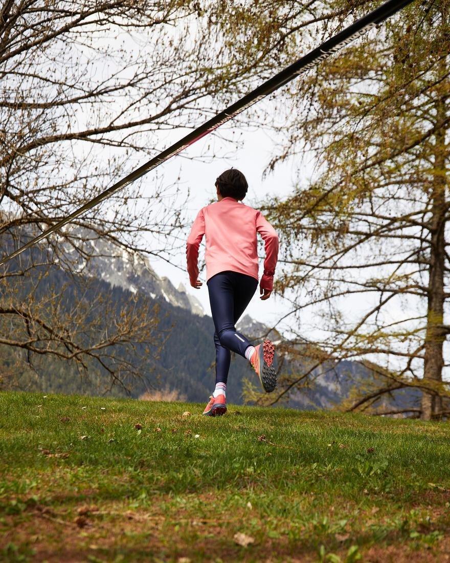 Breathable Kids Running Tights - Kiprun Dry, Navy, No Color, large image number 4