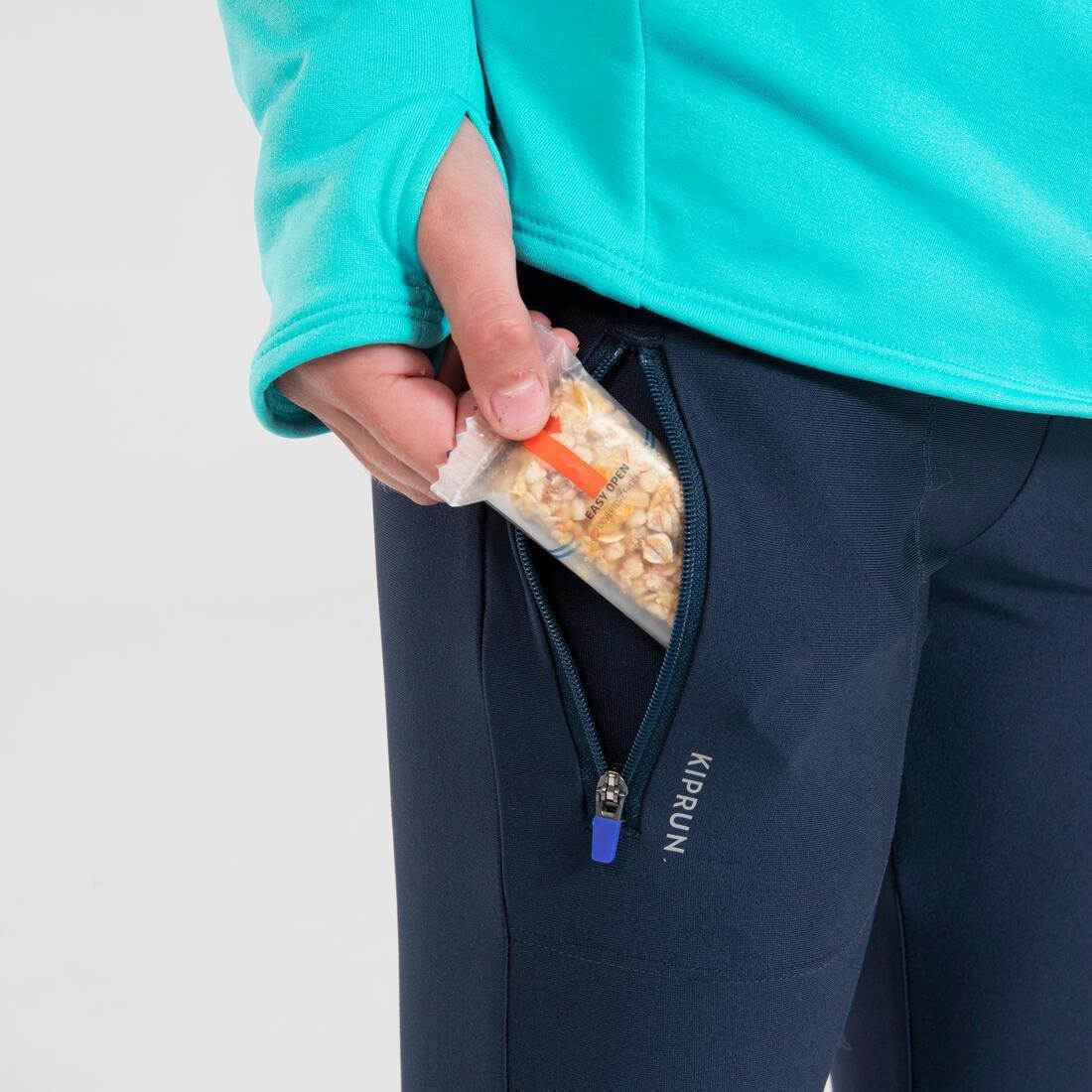 Breathable Kids Running Tights - Kiprun Dry, Navy, No Color, large image number 6