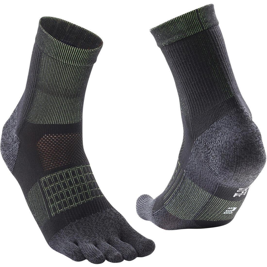 Running 5-Finger Socks, Black, No Color, large image number 0