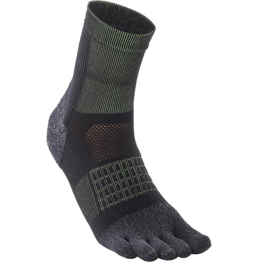 Running 5-Finger Socks, Black, No Color, large image number 4
