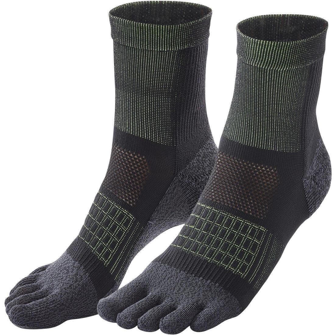 Running 5-Finger Socks, Black, No Color, large image number 13