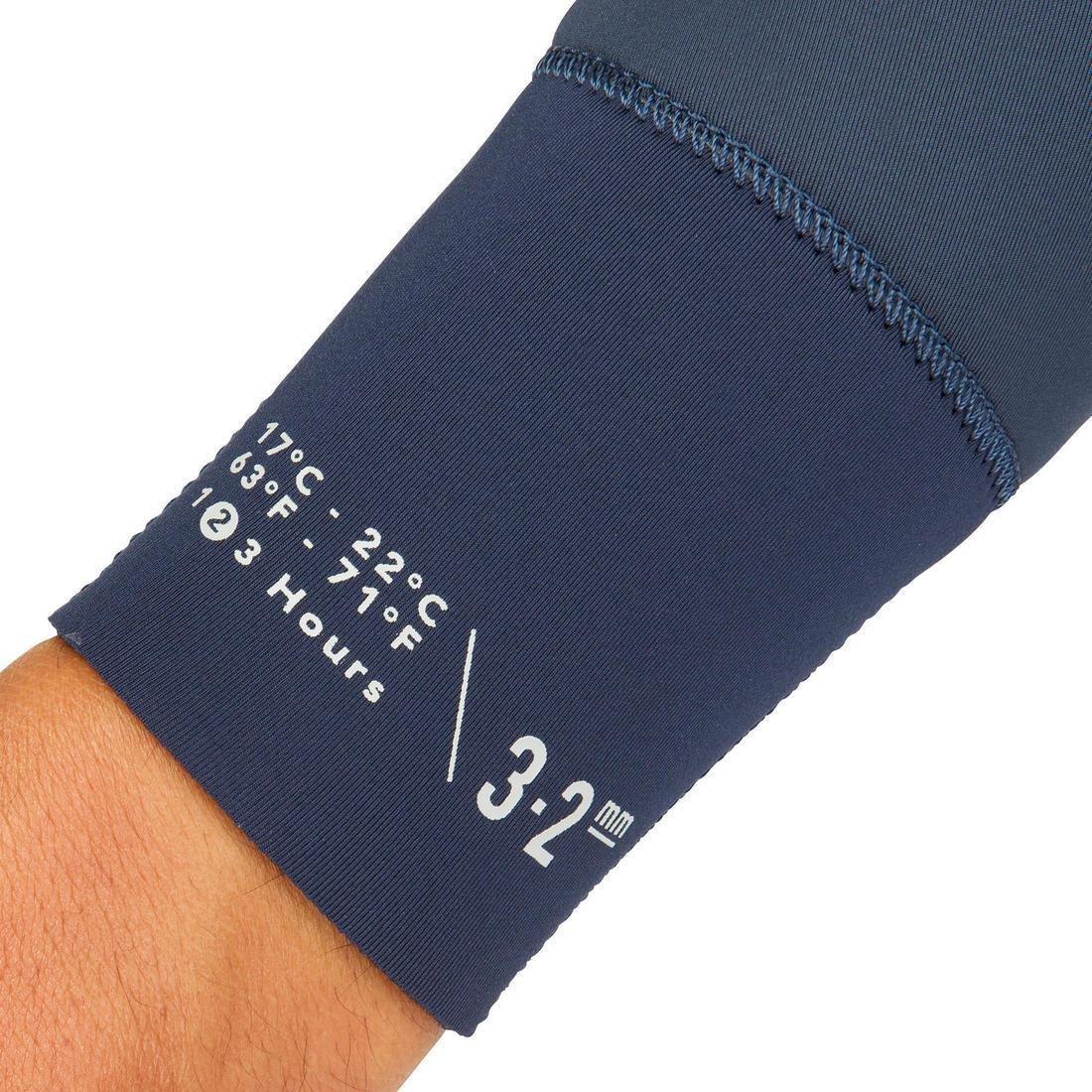 Men Surfing 3/2 mm Neoprene Wetsuit 500, Navy, , large image number 3