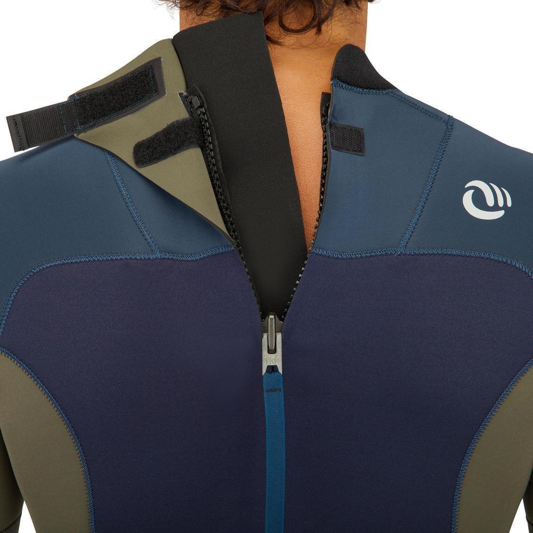 Men Surfing 3/2 mm Neoprene Wetsuit 500, Navy, , large image number 4