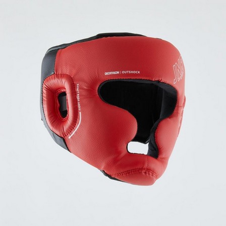 OUTSHOCK - Kids Unisex Boxing Full Face Headguard - 500, Red