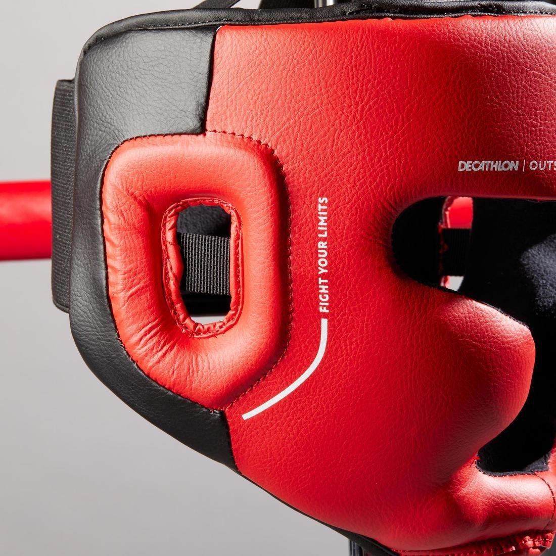 Kids Unisex Boxing Full Face Headguard - 500, Red, No Color, large image number 2