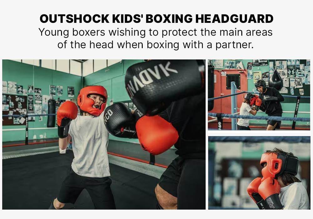 Kids' Boxing Full Face Headguard 500, Red, No Color, large image number 6