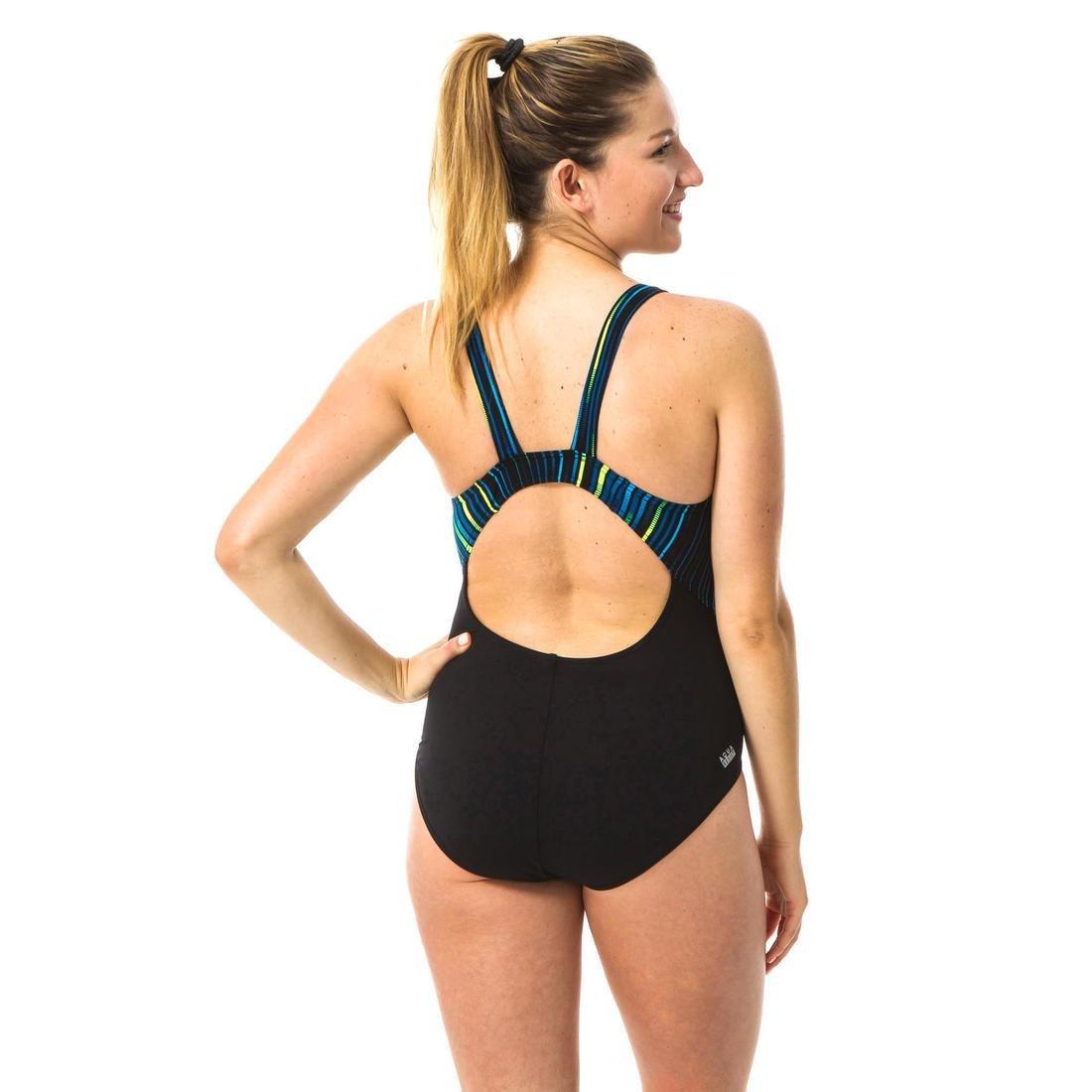 Women One-Piece Chlorine-Resistant Swimsuit - Kamiye, Black, , large image number 14