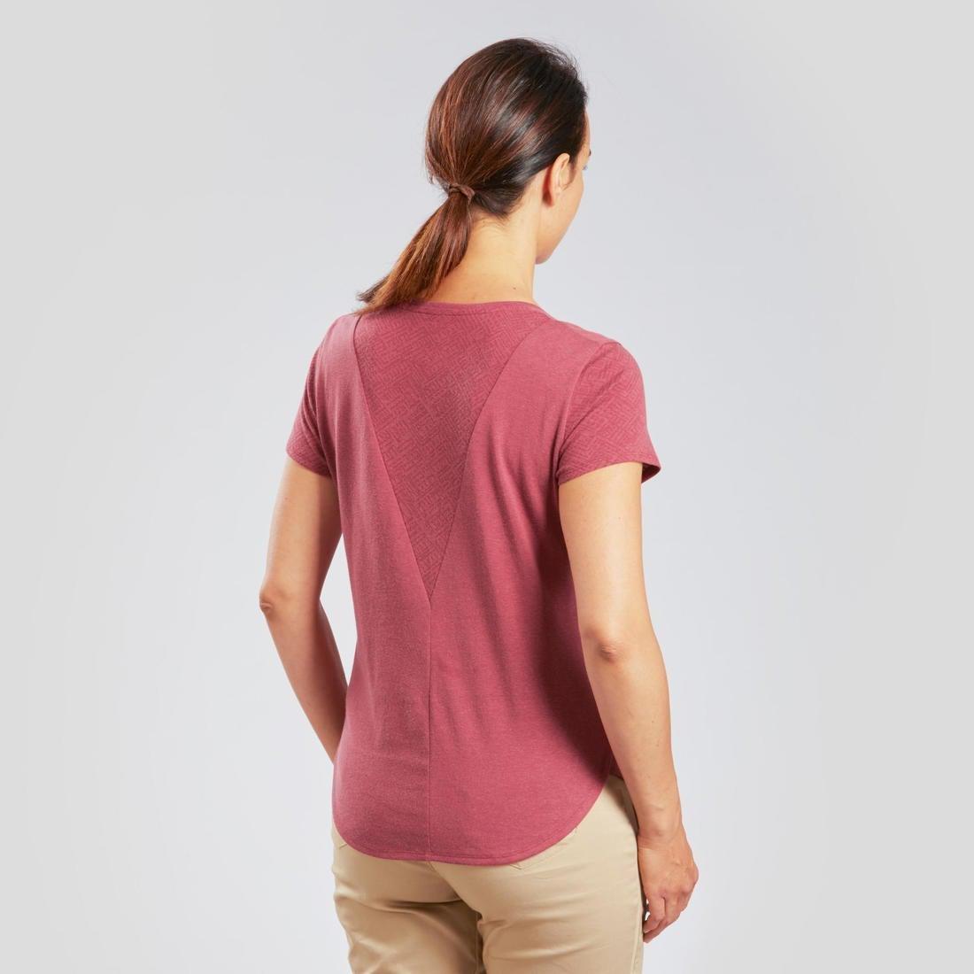 Women's Hiking T-shirt - NH500, carmine red, No Color, large image number 4