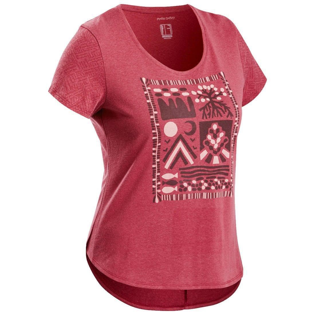 Women's Hiking T-shirt - NH500, carmine red, No Color, large image number 9