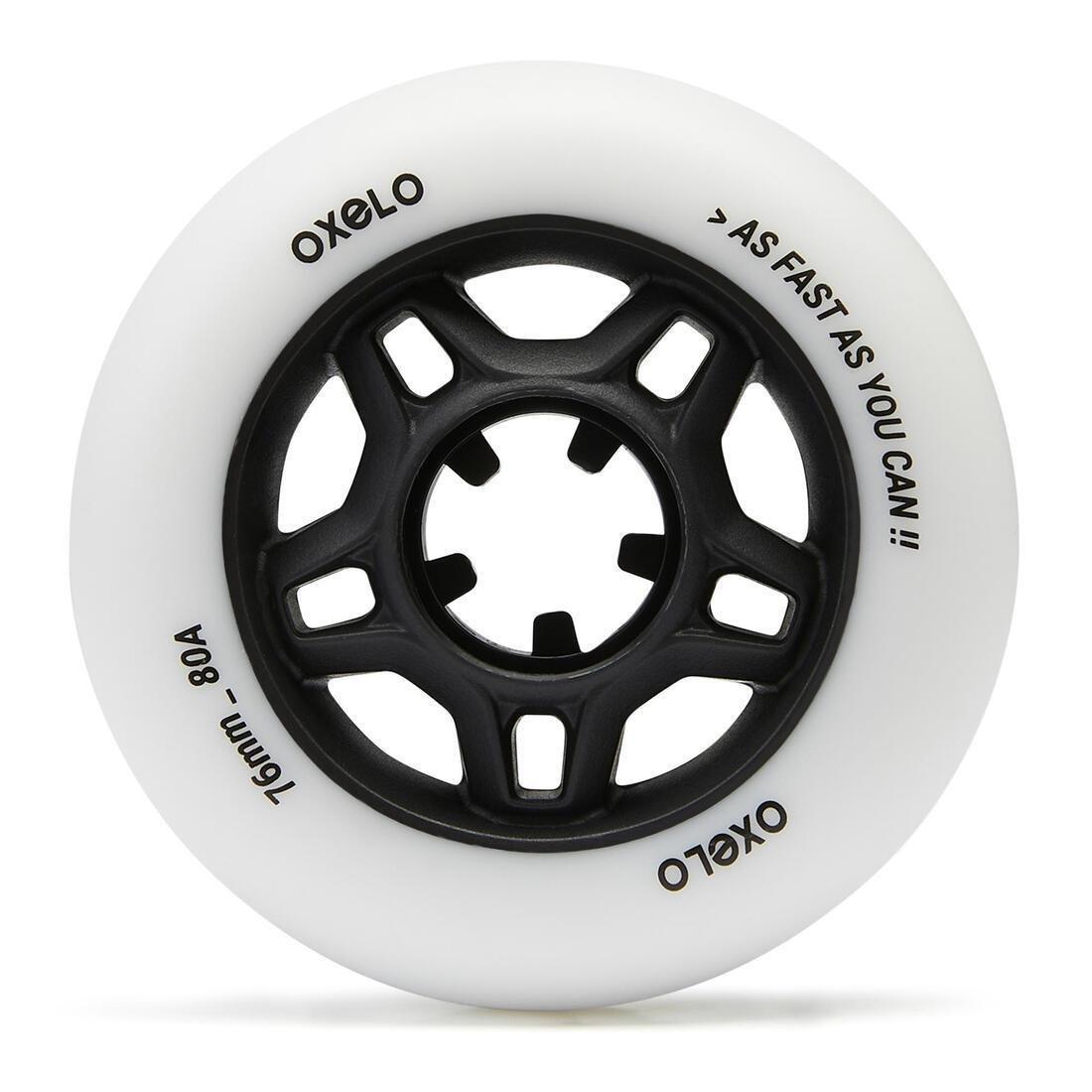Adult Fitness Inline Skating Wheels 4-Pack Fit, White, , large image number 2