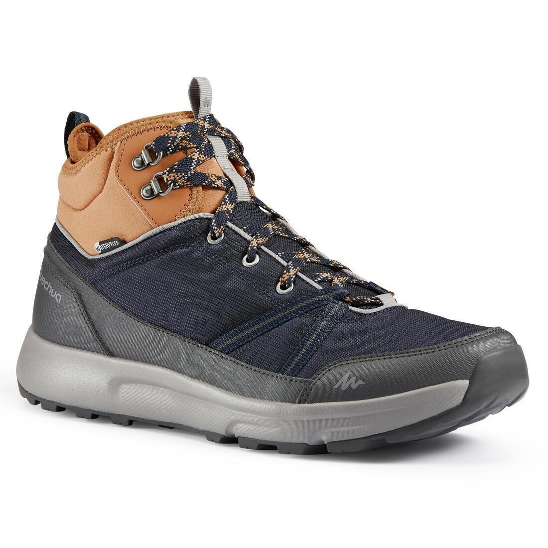 Mens Waterproof Off-Road Hiking Shoes Nh150 Mid Wp, Asphalt Blue, , large image number 0