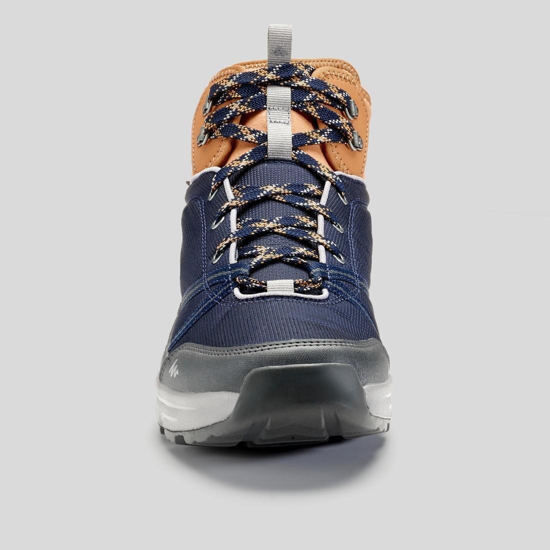 Mens Waterproof Off-Road Hiking Shoes Nh150 Mid Wp, Asphalt Blue, , large image number 2