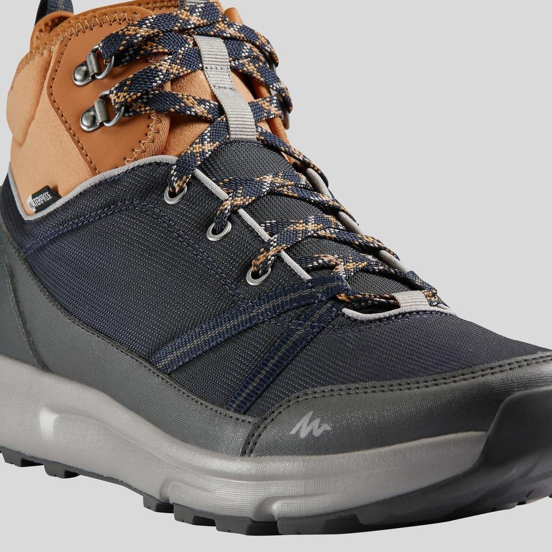 Mens Waterproof Off-Road Hiking Shoes Nh150 Mid Wp, Asphalt Blue, , large image number 4