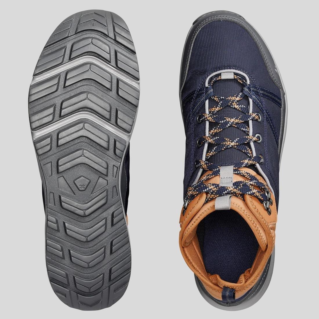 Mens Waterproof Off-Road Hiking Shoes Nh150 Mid Wp, Asphalt Blue, , large image number 5