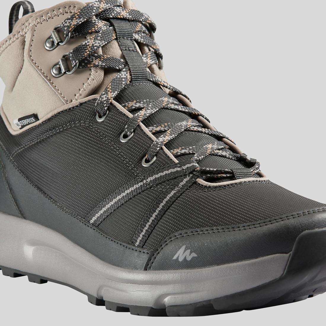 Mens Waterproof Off-Road Hiking Shoes Nh150 Mid Wp, Asphalt Blue, , large image number 11