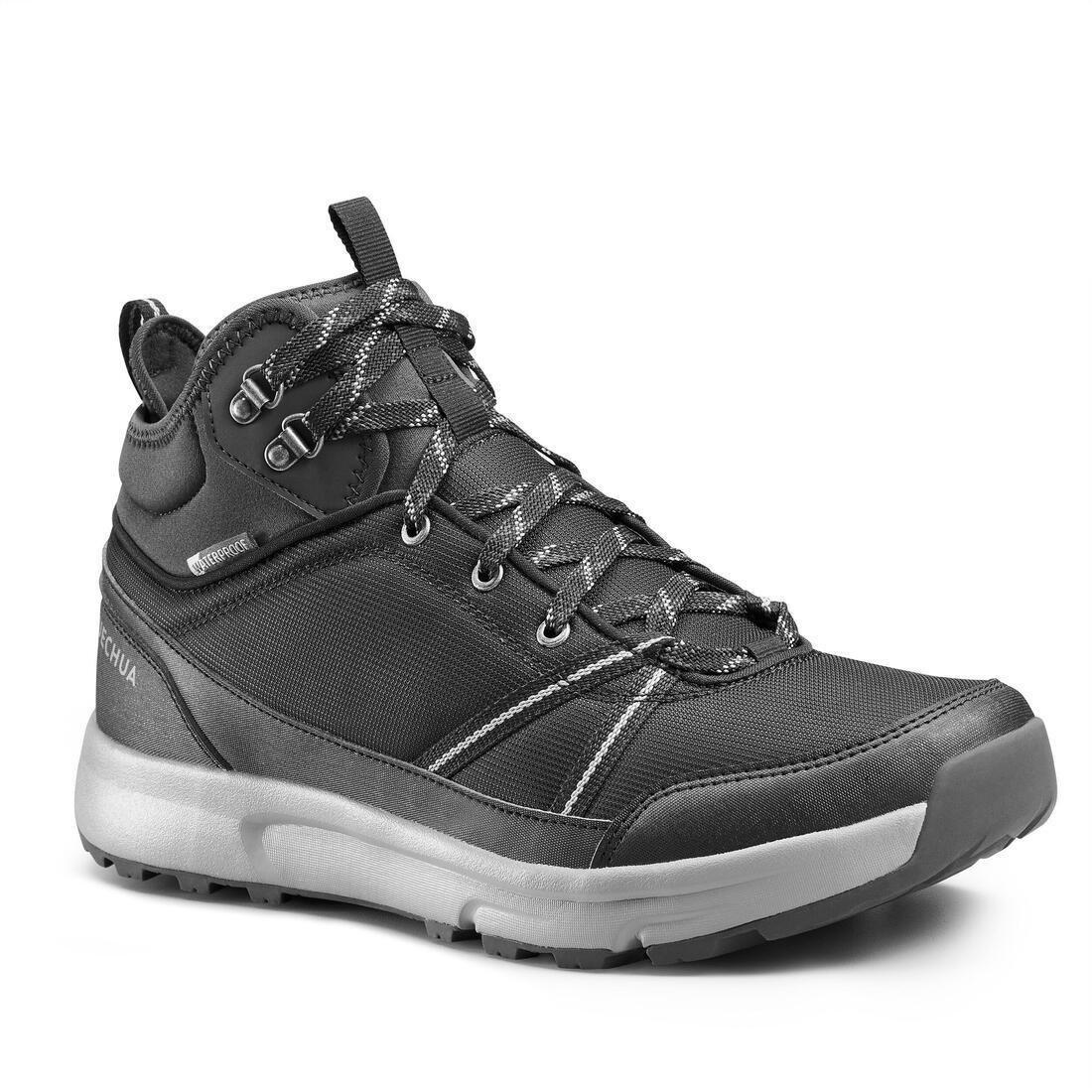 Men Waterproof Walking Boots - NH150 Mid, Black, No Color, large image number 4