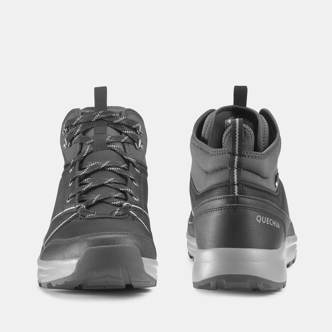 Men Waterproof Walking Boots - NH150 Mid, Black, No Color, large image number 8