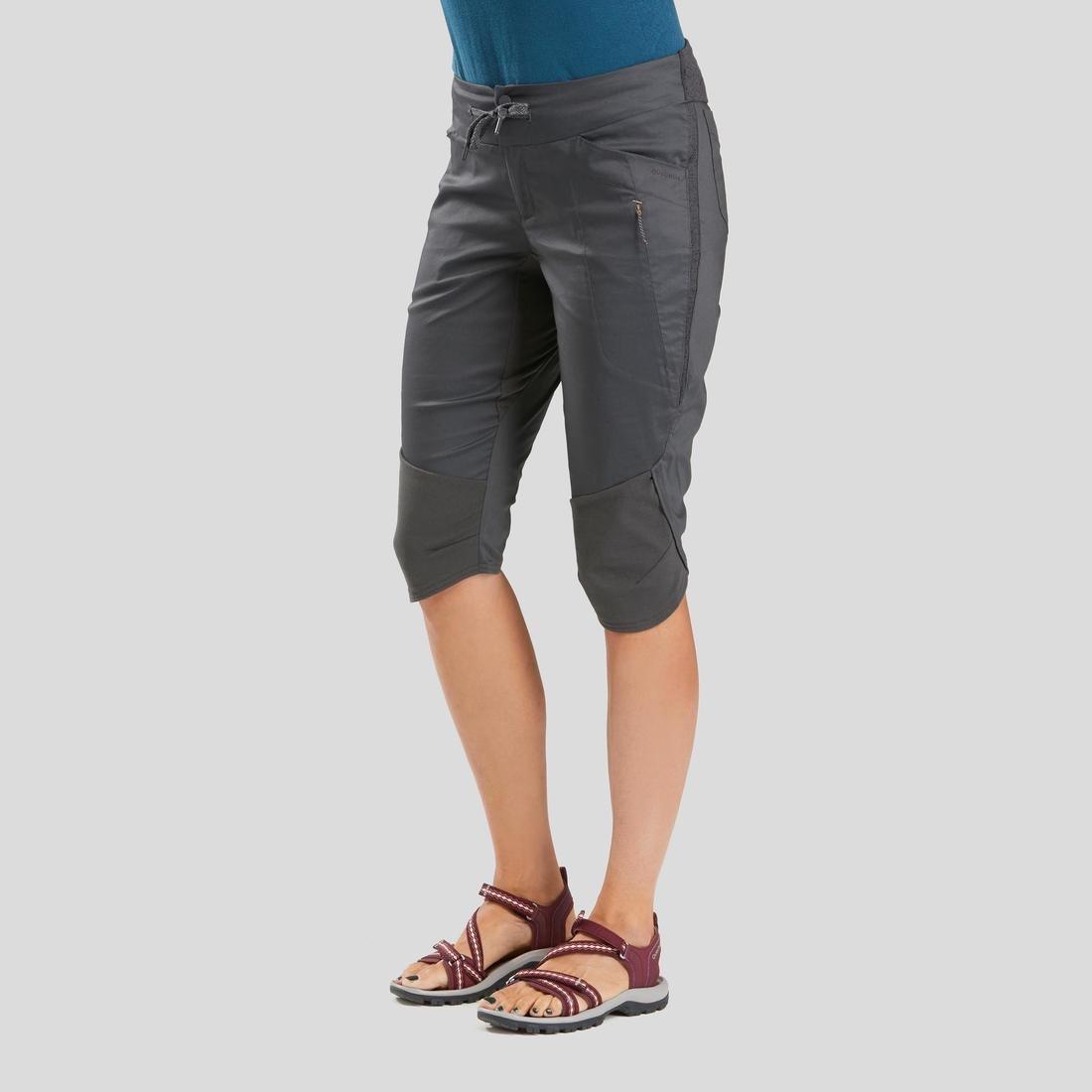 Women's Country Walking Cropped Trousers - NH500, Carbon Grey, No Color, large image number 3