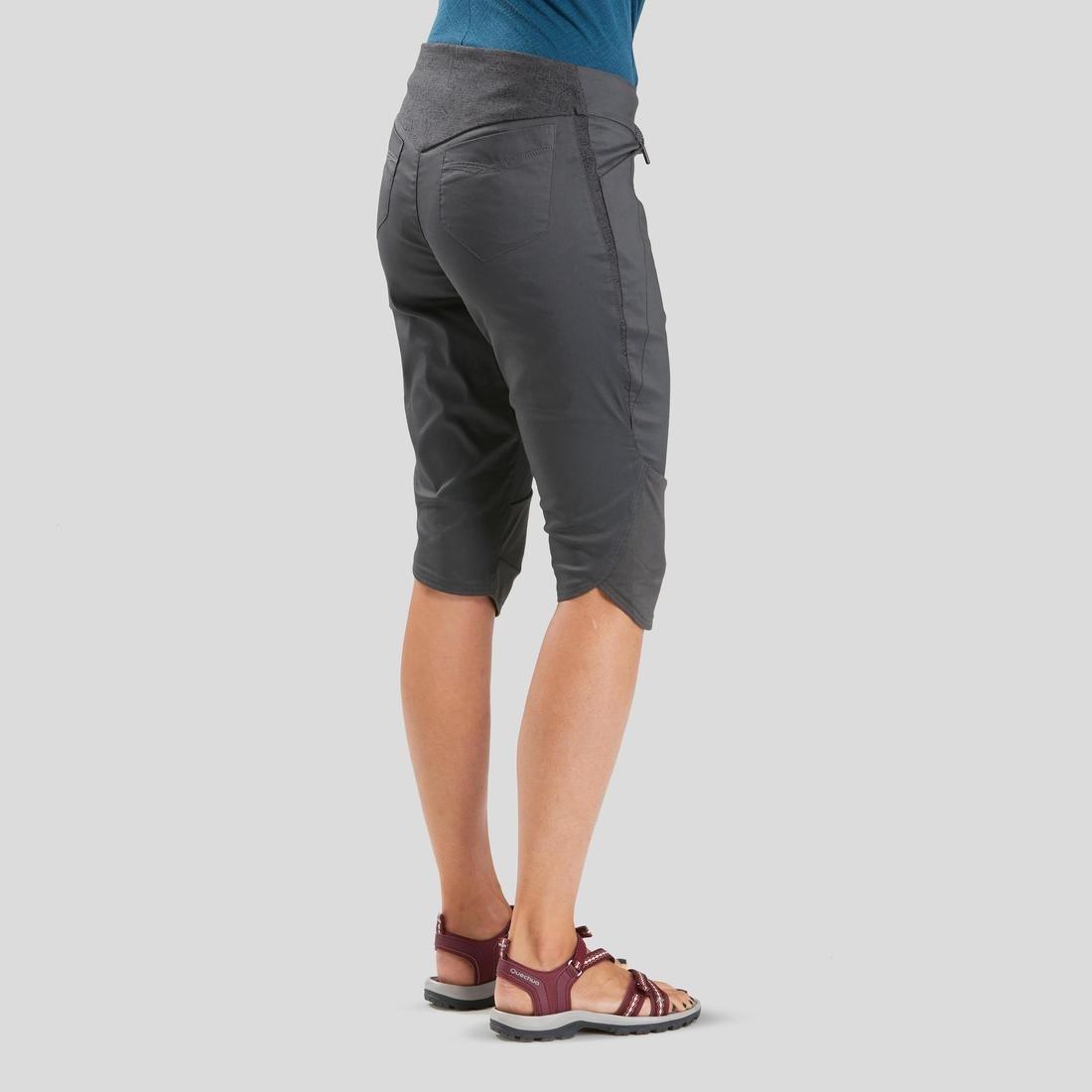 Women's Country Walking Cropped Trousers - NH500, Carbon Grey, No Color, large image number 4