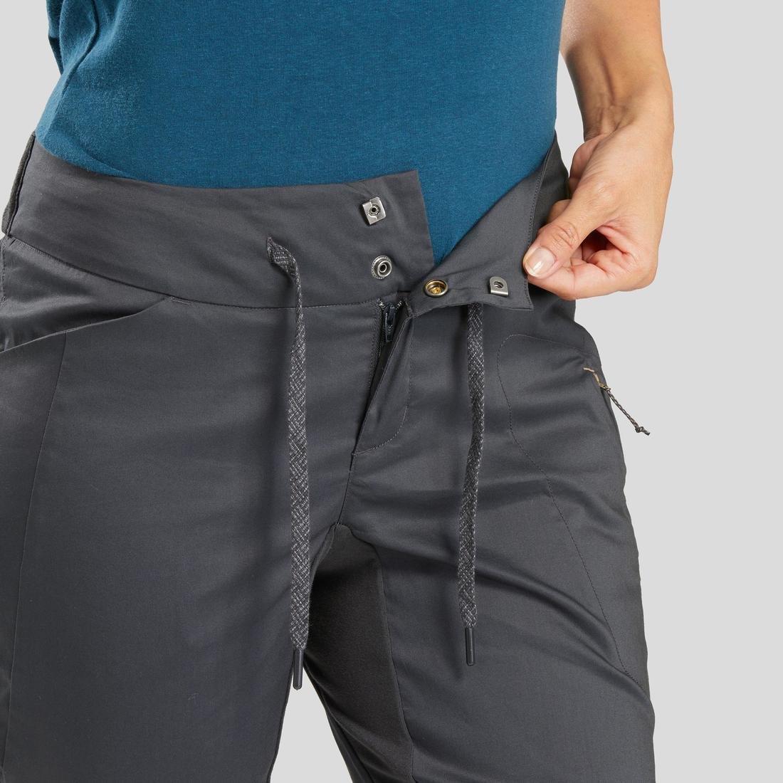 Women's Country Walking Cropped Trousers - NH500, Carbon Grey, No Color, large image number 6