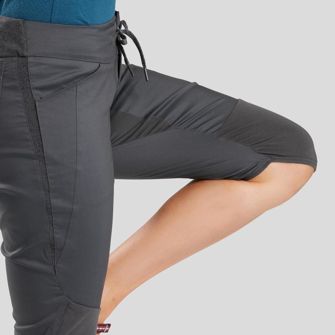 Women's Country Walking Cropped Trousers - NH500, Carbon Grey, No Color, large image number 7