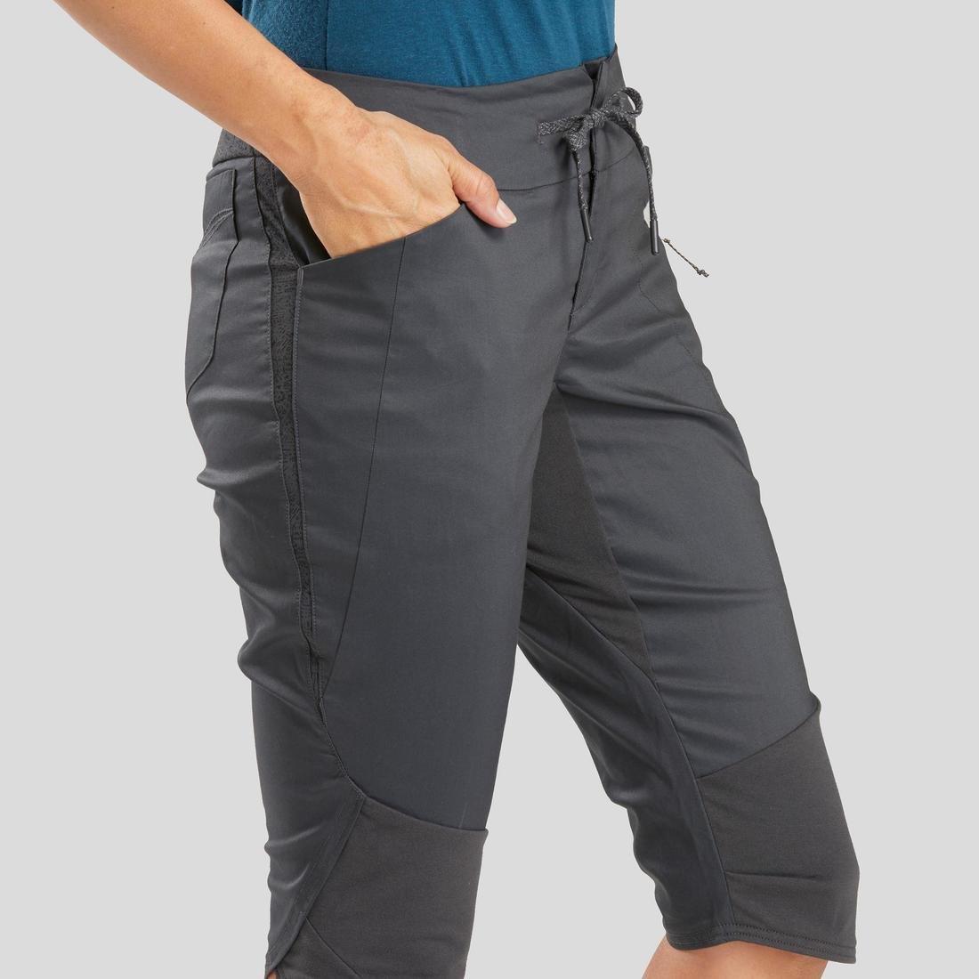Women's Country Walking Cropped Trousers - NH500, Carbon Grey, No Color, large image number 8