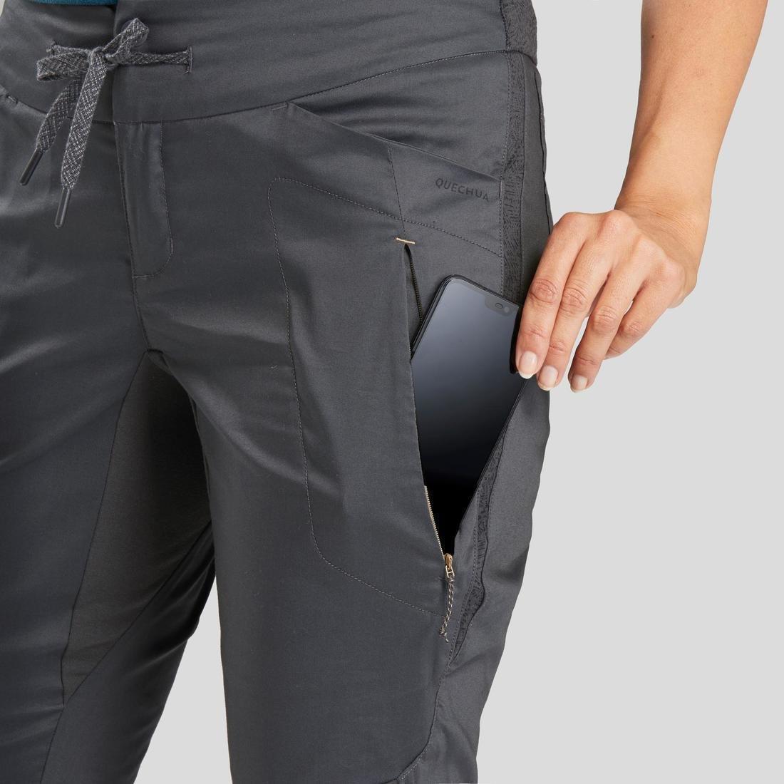 Women's Country Walking Cropped Trousers - NH500, Carbon Grey, No Color, large image number 9