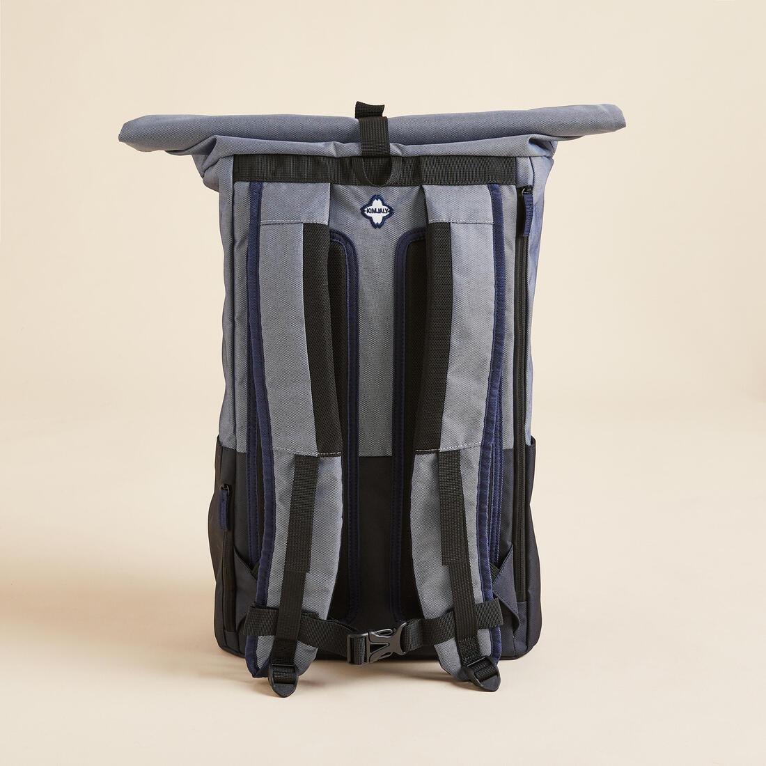 KIMJALY - Yoga Mat Backpack - Blue/Grey, Iced coffee