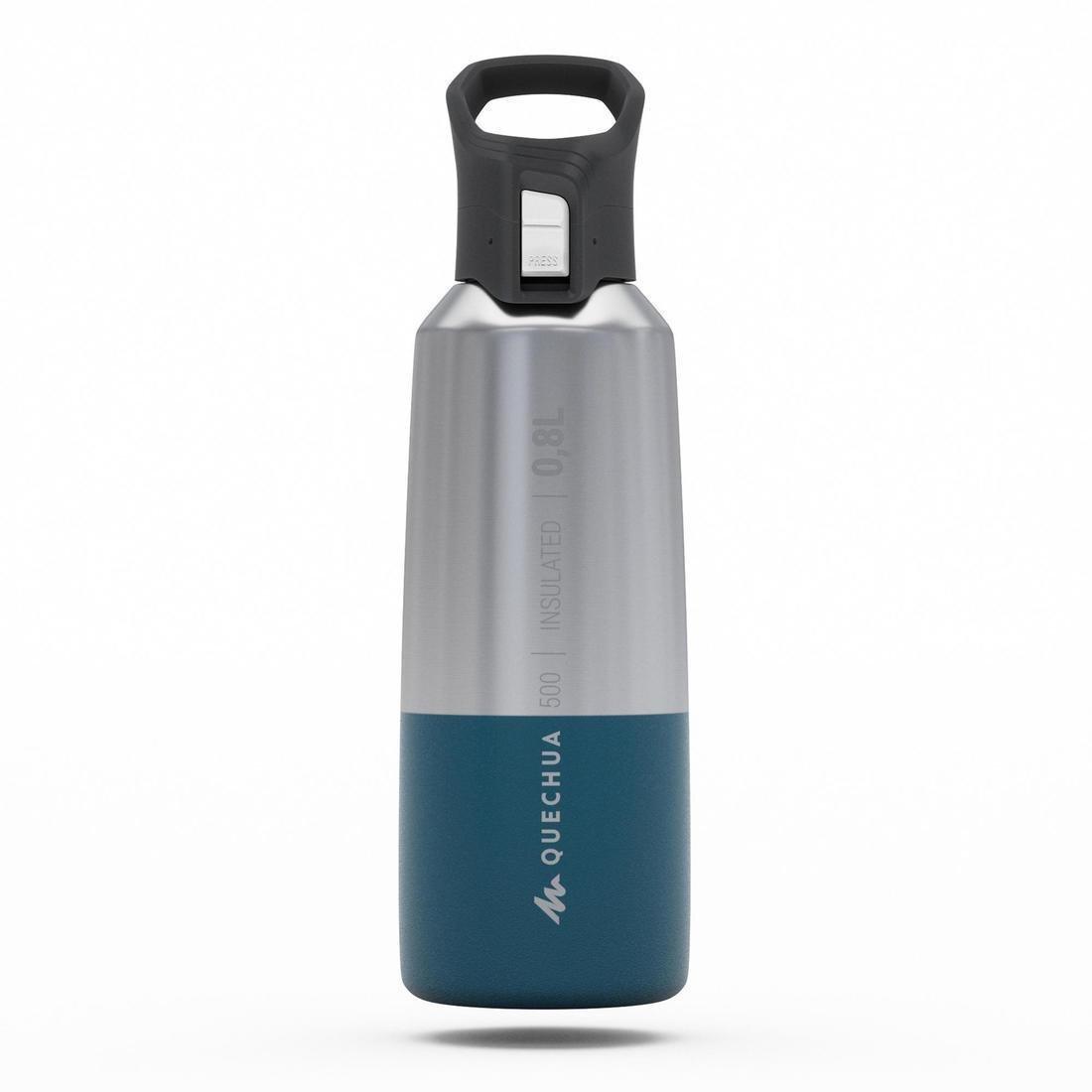 QUECHUA - Insulated Stainless Steel Hiking Flask - Mh500 0.8L, Blue