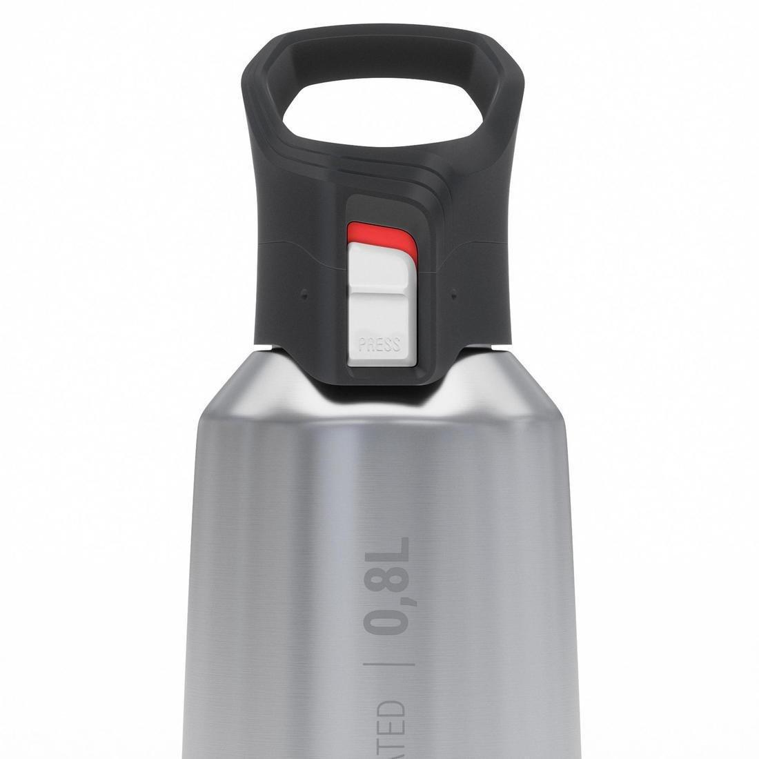 Insulated Stainless Steel Hiking Flask - Mh500 0.8L, Blue, No Color, large image number 4