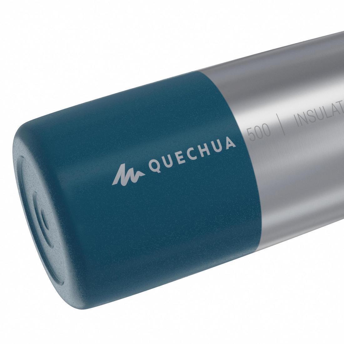 QUECHUA - Insulated Stainless Steel Hiking Flask - Mh500 0.8L, Blue