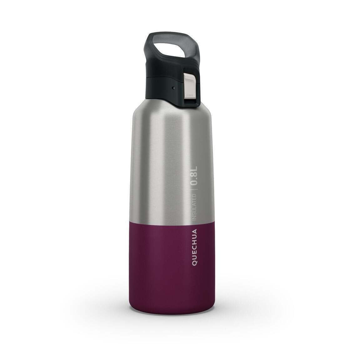 Insulated Stainless Steel Hiking Flask MH500 , Damson, No Color, large image number 0