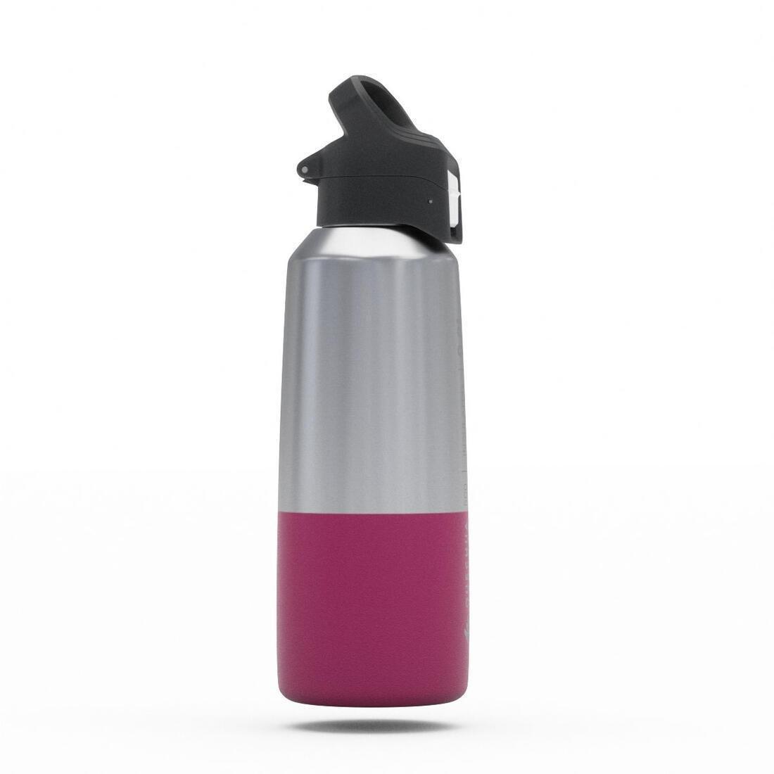 Insulated Stainless Steel Hiking Flask MH500 , Damson, No Color, large image number 3