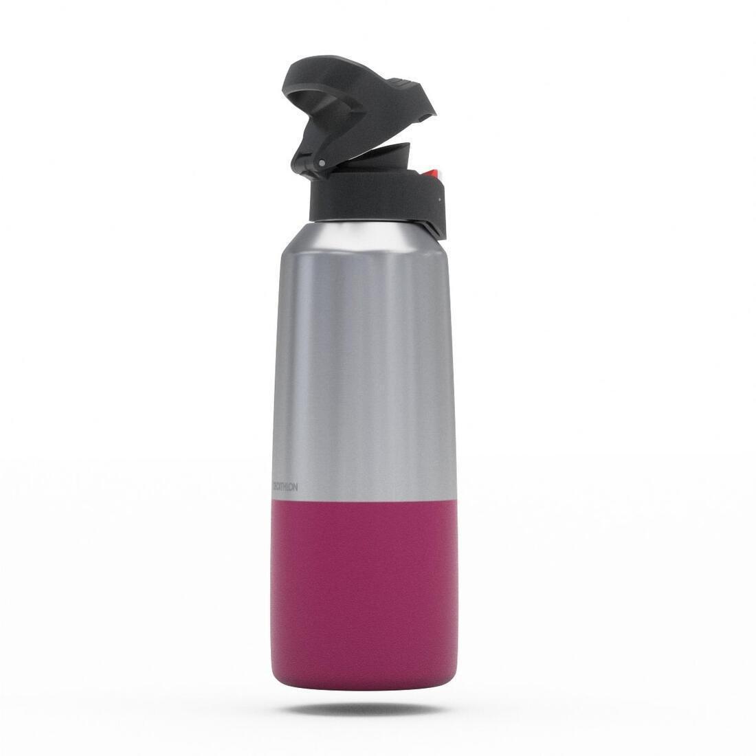 Insulated Stainless Steel Hiking Flask MH500 , Damson, No Color, large image number 6