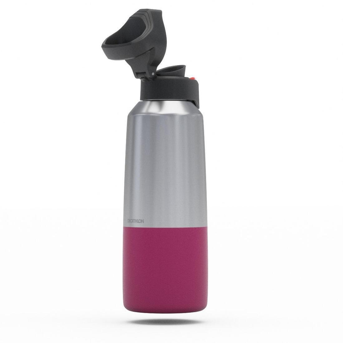 Insulated Stainless Steel Hiking Flask MH500 , Damson, No Color, large image number 7