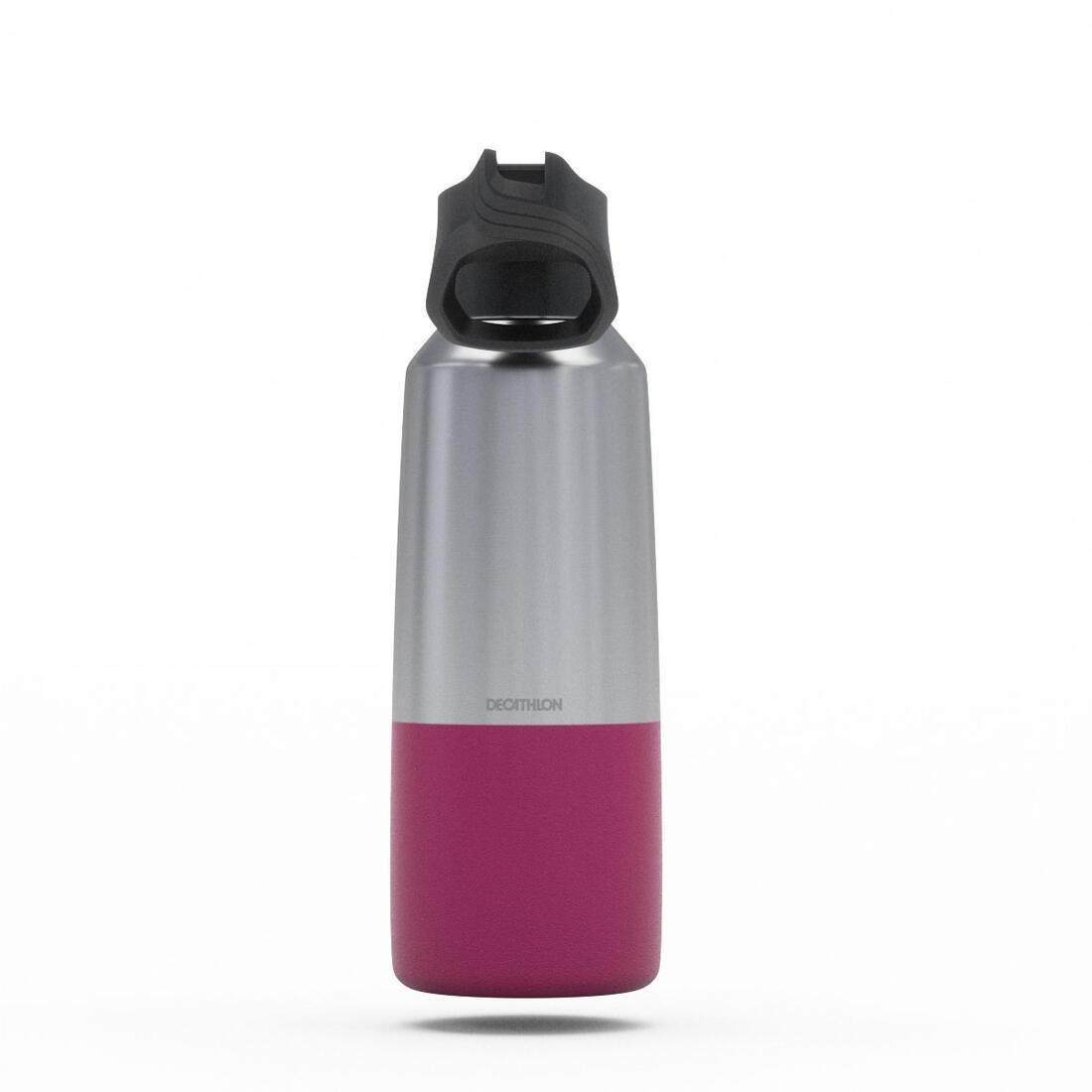 Insulated Stainless Steel Hiking Flask MH500 , Damson, No Color, large image number 10
