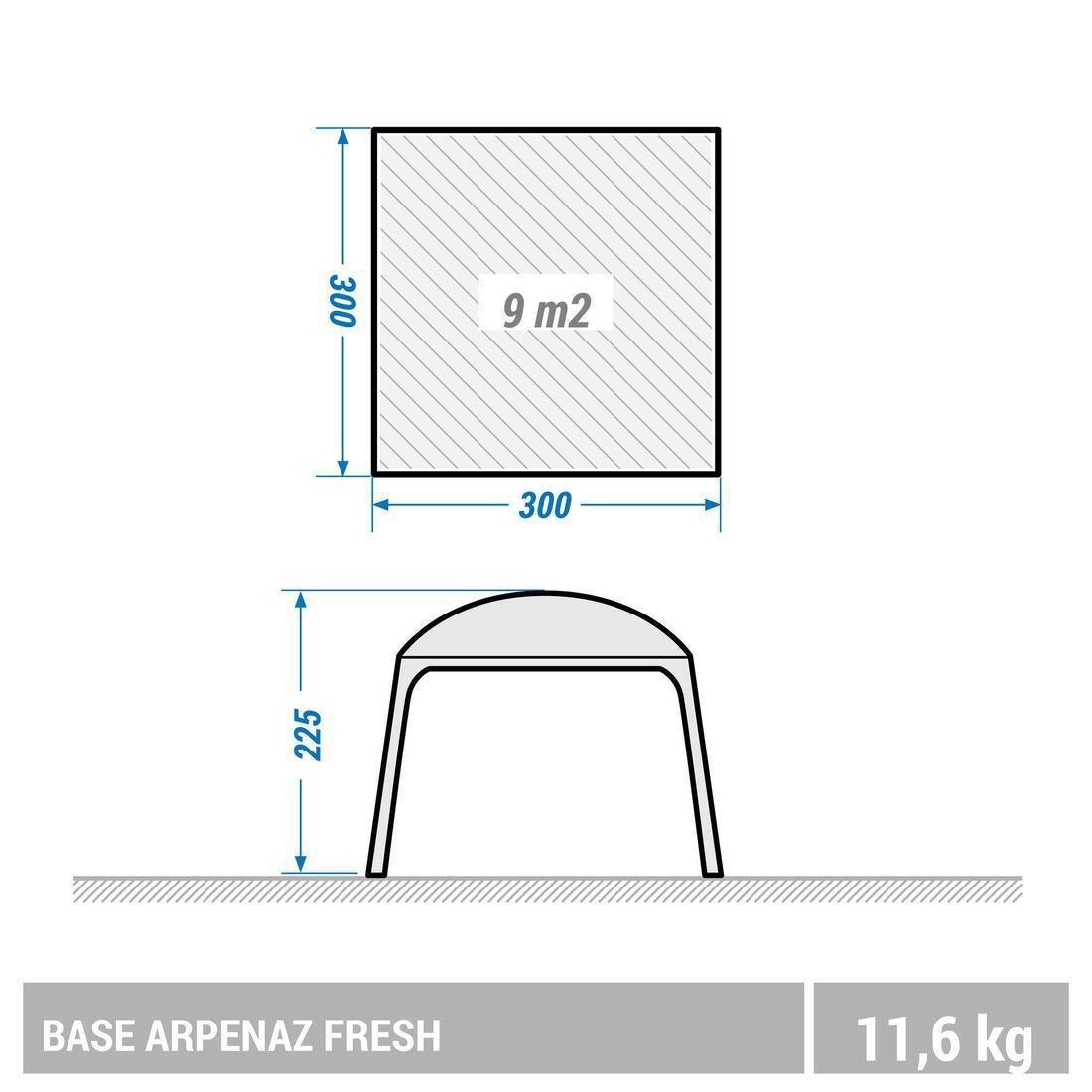 Camping Living Room with Poles Arpenaz Base Fresh 10-Person, No Color, large image number 1